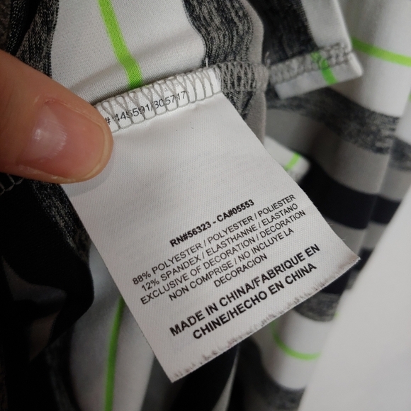 Nike Golf Tour Performance PoloWhiye Black Green Stripe XL 452510-017 Dri Fit - Picture 8 of 8